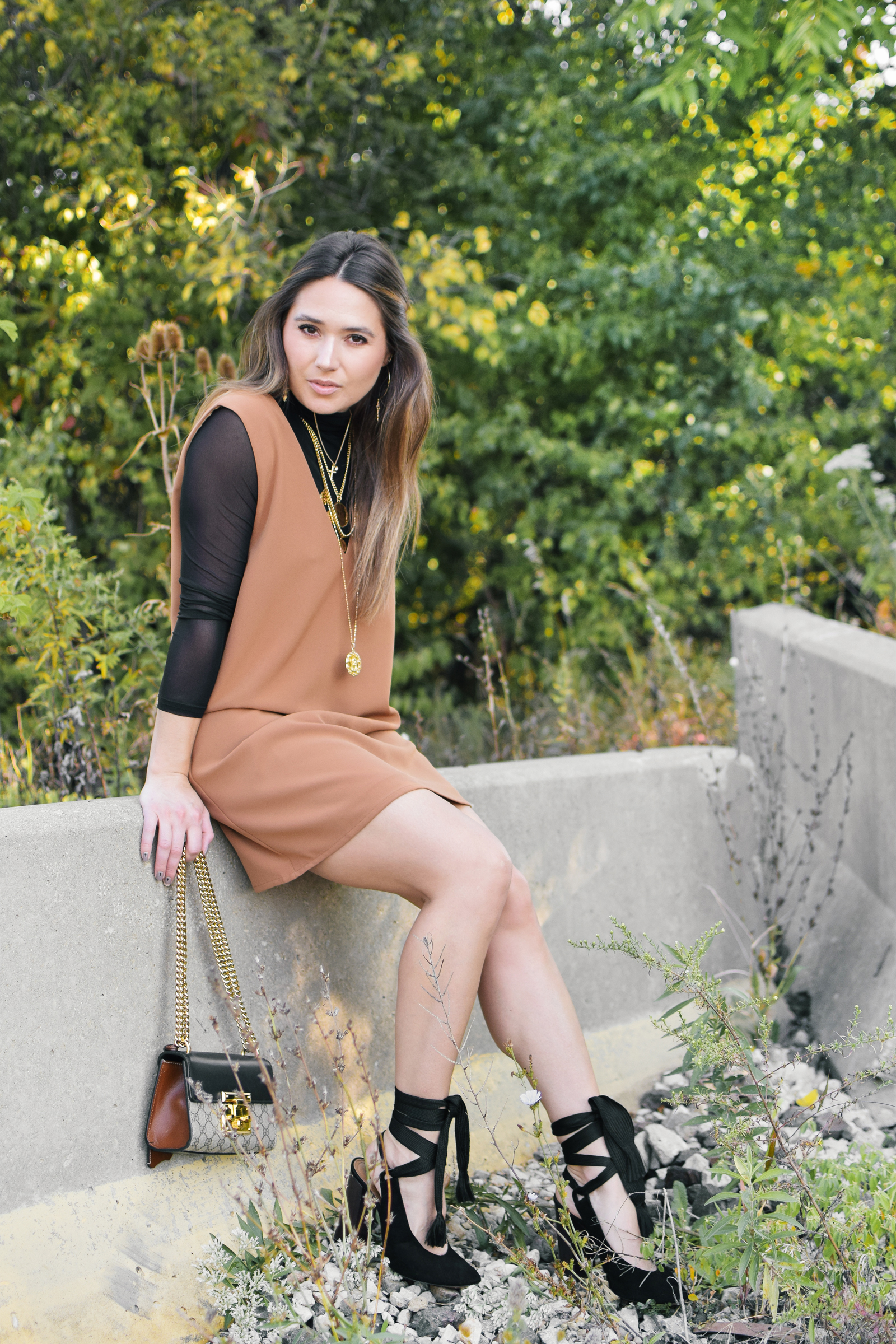 tobi-camel-shift-dress-fall-outfit-cute-style-sexy-professional-chloe-lace-up-heels