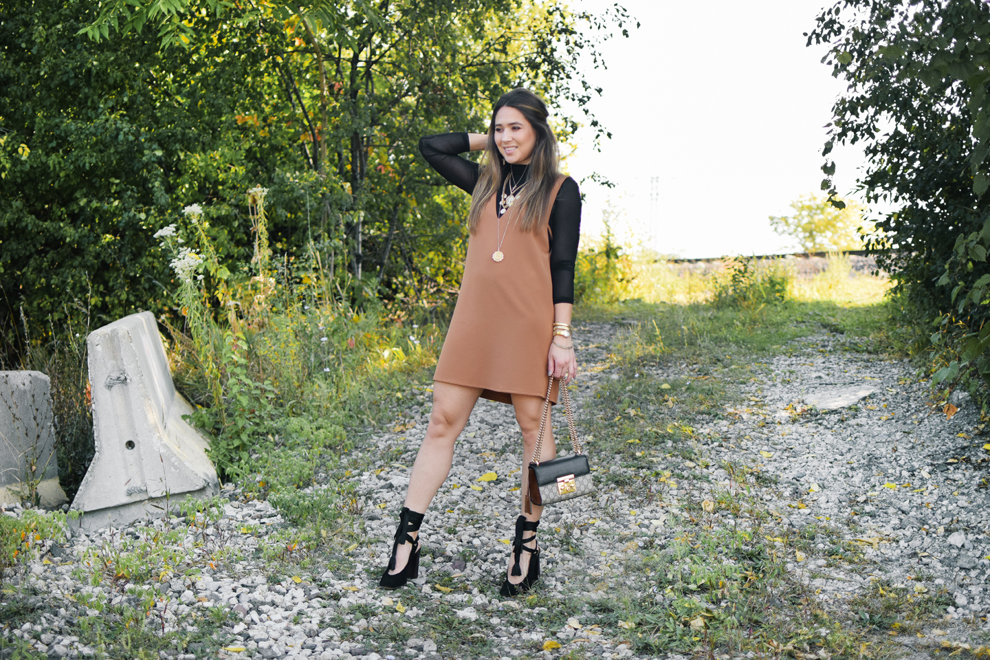 tobi-camel-shift-dress-fall-outfit-cute-style-sexy-professional-chloe-lace-up-heels