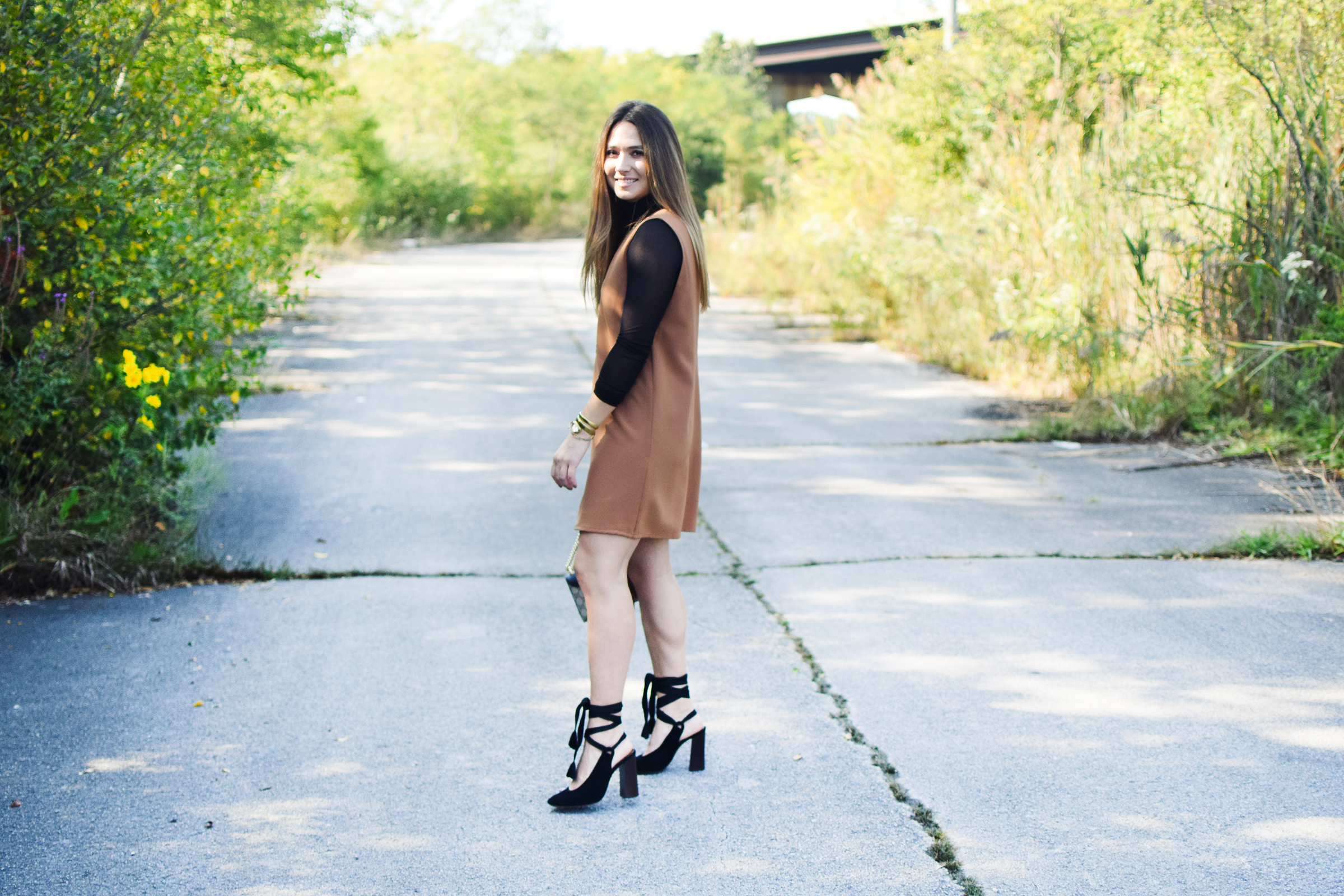 tobi-camel-shift-dress-fall-outfit-cute-style-sexy-professional-chloe-lace-up-heels