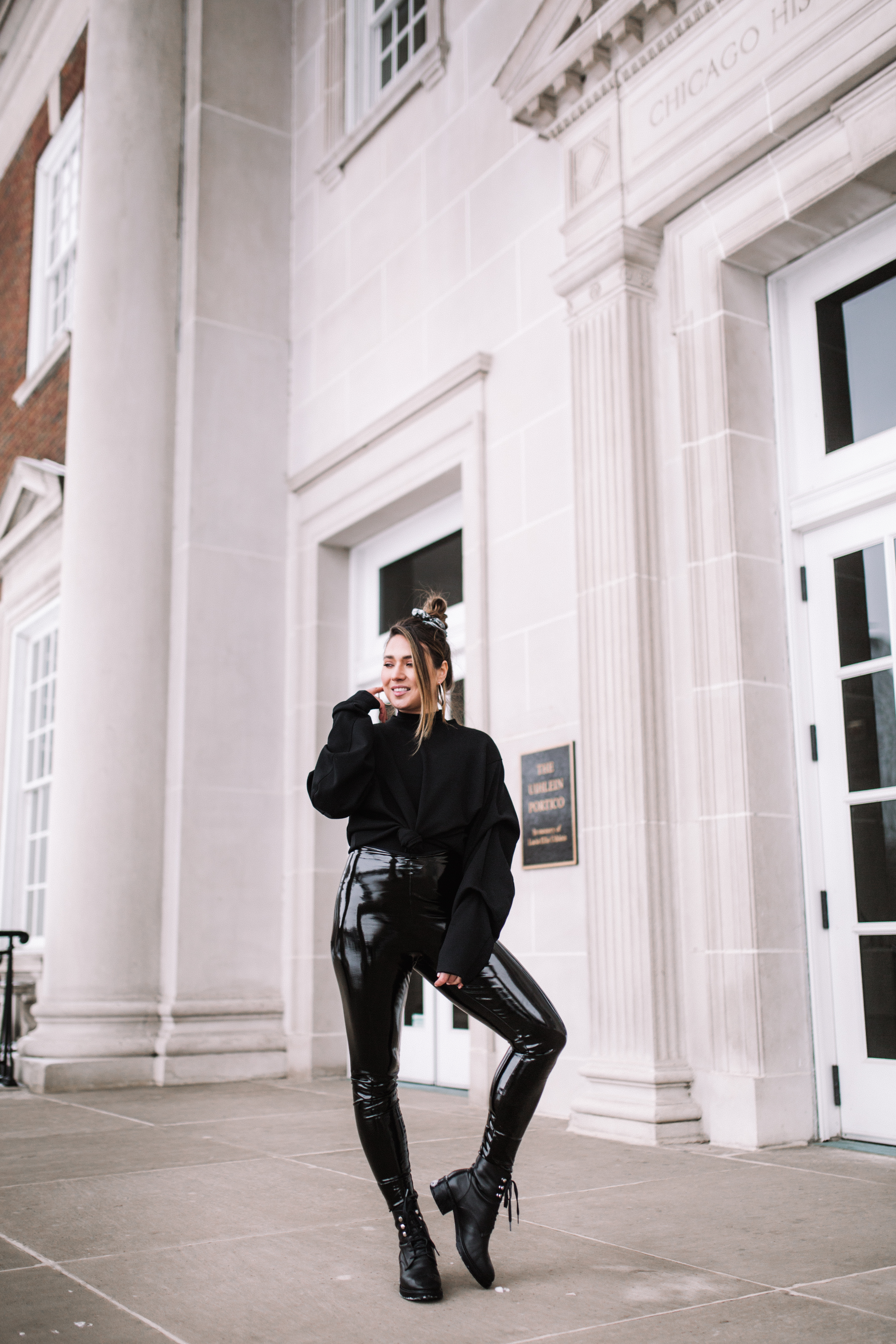 cool-girl-nike-outfit-commando-patenet-leather-legging-combat-boot-all-black-layers-nike-windbreaker