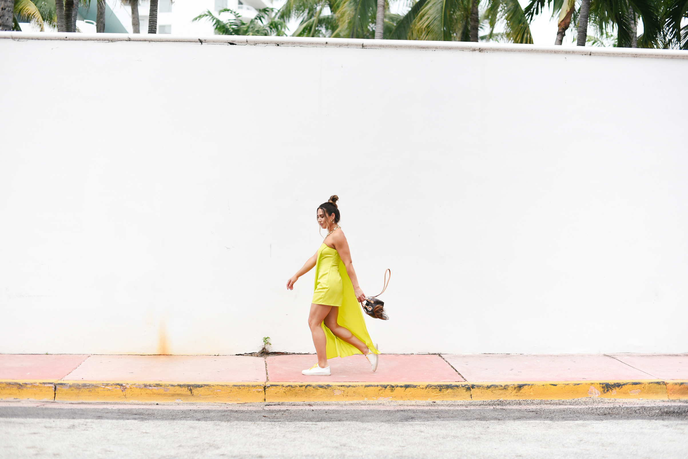 neon-green-dress-trend-sneakers-bright-laces-miami-swim-week-street-style-look