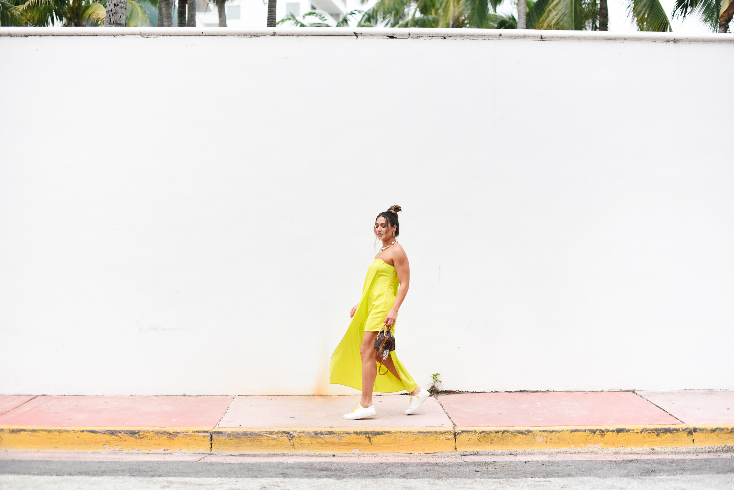 neon-green-dress-trend-sneakers-bright-laces-miami-swim-week-street-style-look