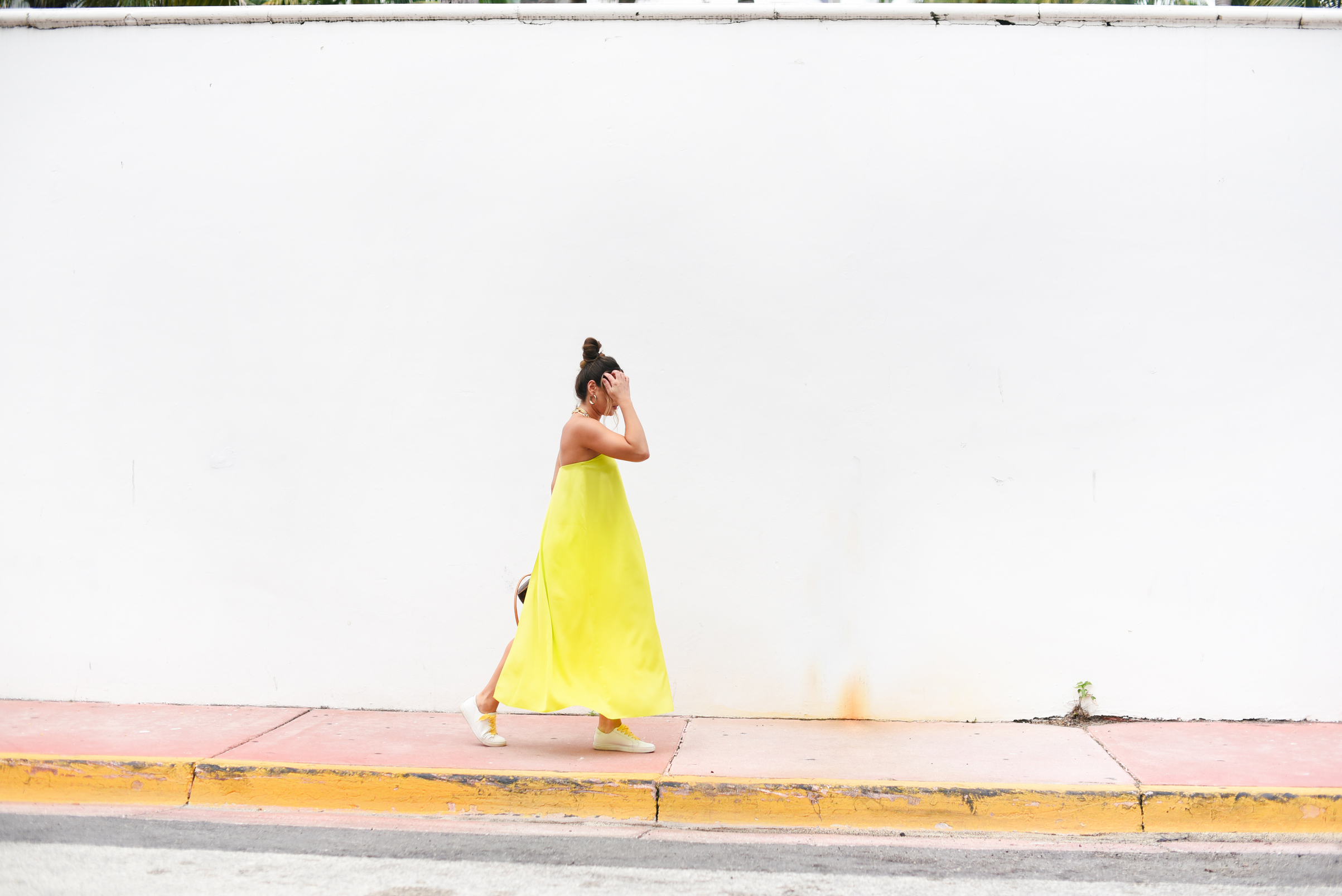 neon-green-dress-trend-sneakers-bright-laces-miami-swim-week-street-style-look