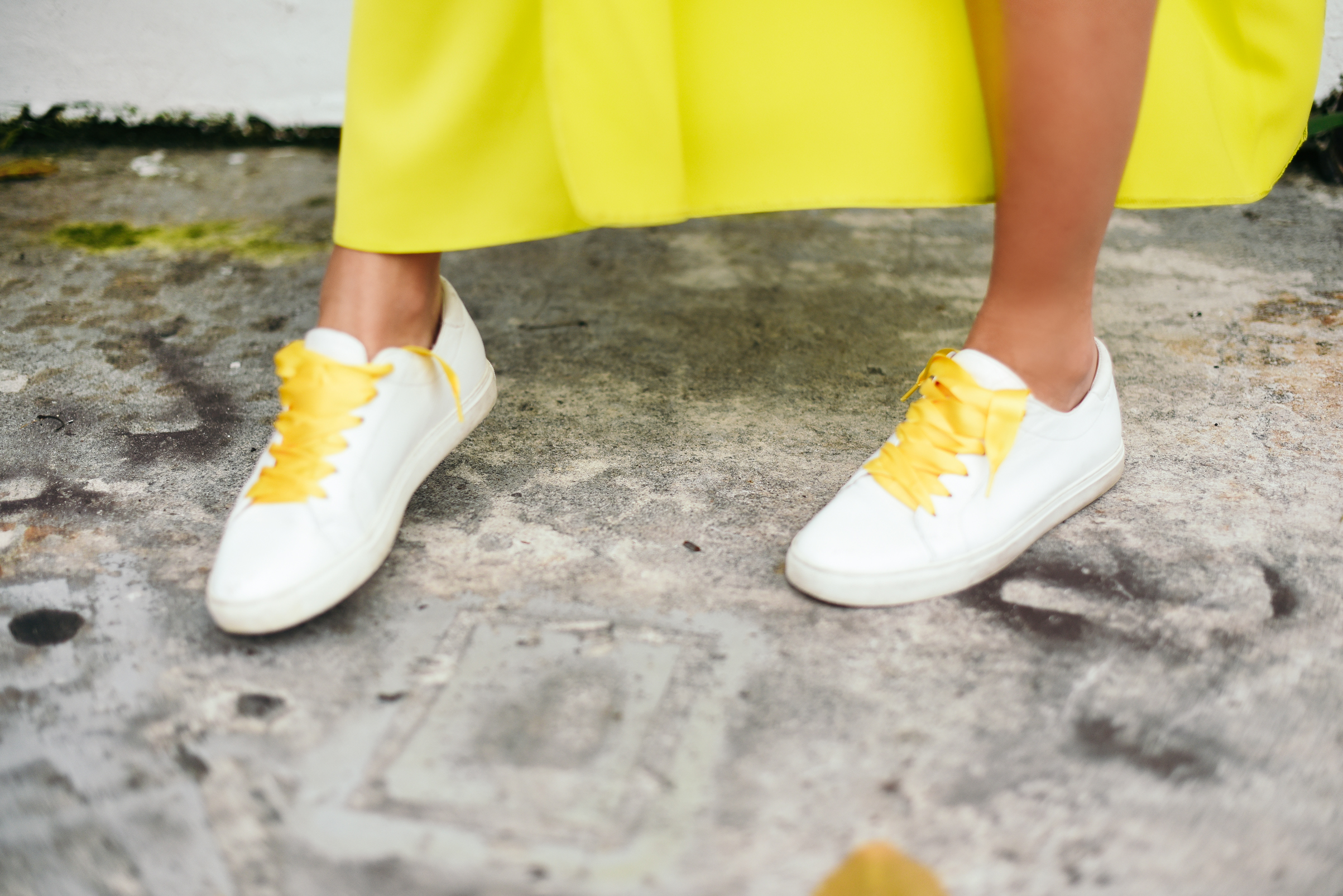 neon-green-dress-trend-sneakers-bright-laces-miami-swim-week-street-style-look